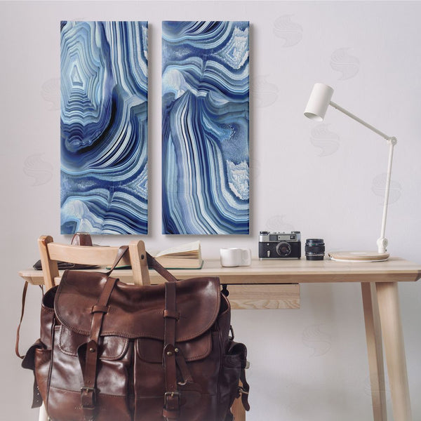 Stupell Industries Danielle Carson | Abstract Blue Rock Crystal Pattern Wall Art