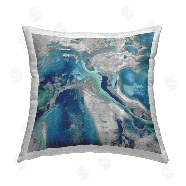 Stupell Industries Danielle Carson | Abstract Blue Water Foam Swirl Printed Throw Pillow