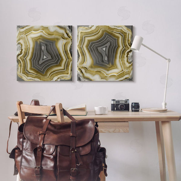 Stupell Industries Danielle Carson | Abstract Gold & Grey Agate Nature Wall Art