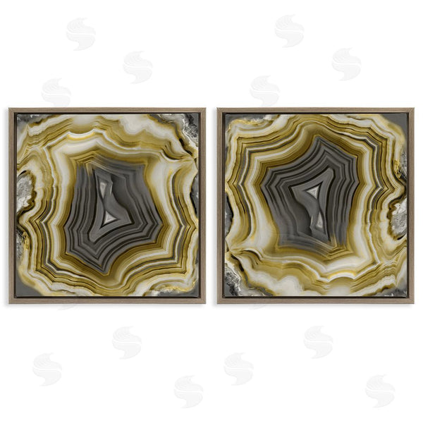 Stupell Industries Danielle Carson | Abstract Gold & Grey Agate Nature Wall Art