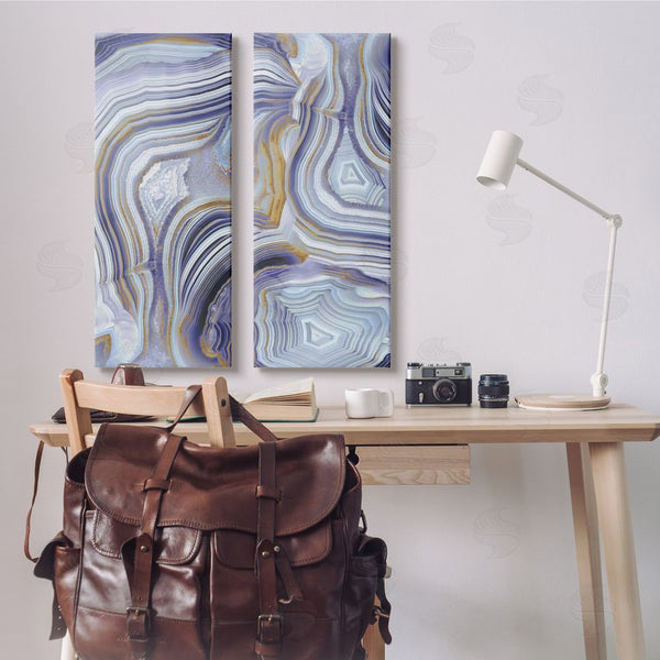 Stupell Industries Danielle Carson | Agate Crystal Pattern Gold Purple Abstract Wall Art