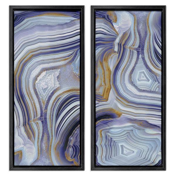 Stupell Industries Danielle Carson | Agate Crystal Pattern Gold Purple Abstract Wall Art