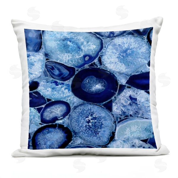 Stupell Industries Danielle Carson | Blue Agate Crystal Minerals Printed Throw Pillow