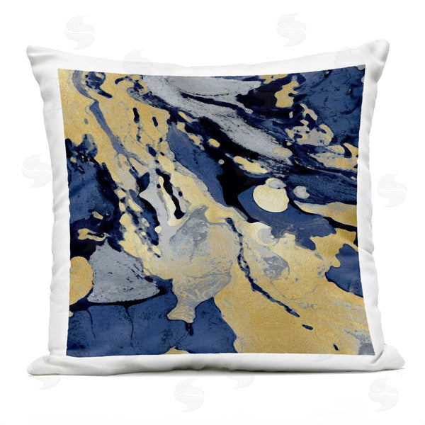 Stupell Industries Danielle Carson | Blue Glam Marbled Pattern Printed Throw Pillow