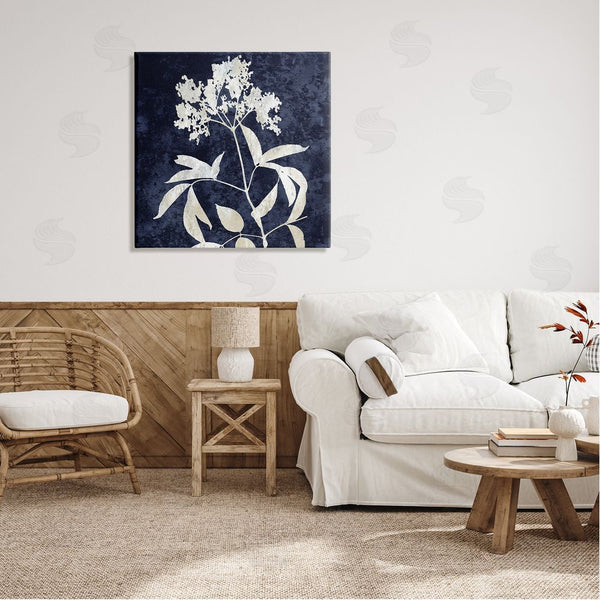 Stupell Industries Danielle Carson | Contemporary Flower Sprig Botanical Leaves Shapes Design Wall Art