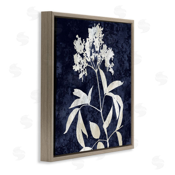 Stupell Industries Danielle Carson | Contemporary Flower Sprig Botanical Leaves Shapes Design Wall Art