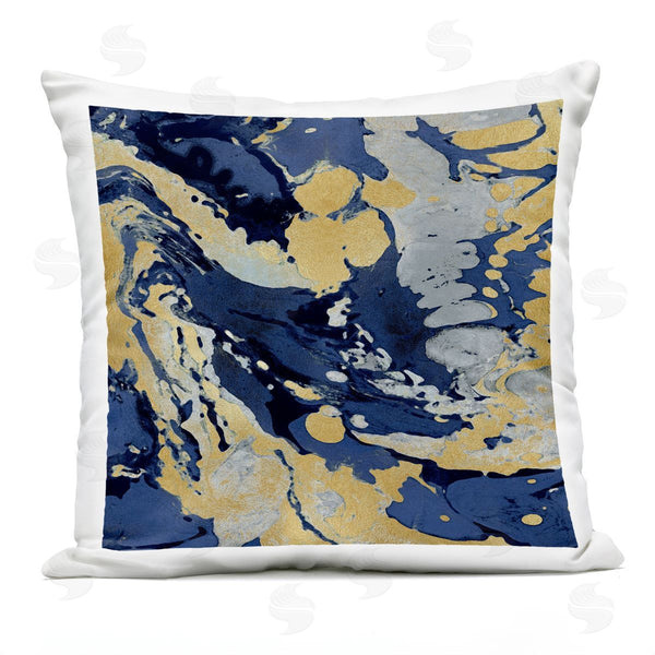 Stupell Industries Danielle Carson | Contemporary Glam Blue Swirl Printed Throw Pillow