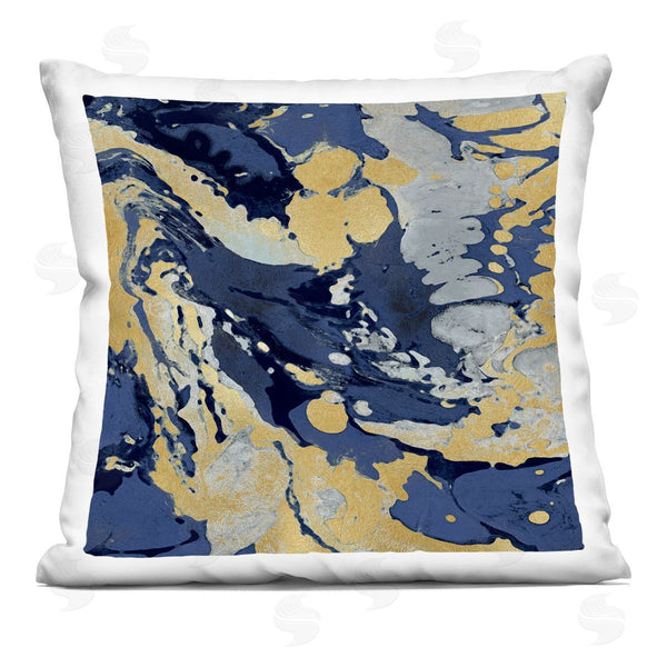 stupell industries Danielle Carson | Contemporary Glam Blue Swirl Printed Throw Pillow
