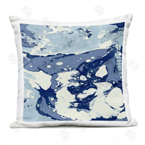 Stupell Industries Danielle Carson | Marbled Blue Fluid Abstract Printed Throw Pillow