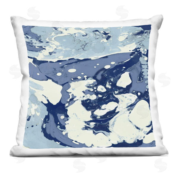 stupell industries Danielle Carson | Marbled Blue Fluid Abstract Printed Throw Pillow