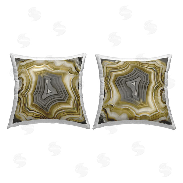 stupell industries Danielle Carson | Mineral Crystal Agate Geode Printed Throw Pillow Set