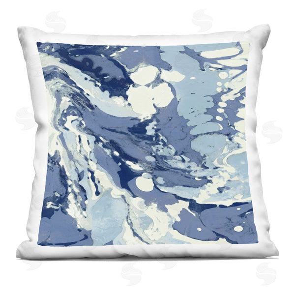 stupell industries Danielle Carson | Modern Blue Marbled Shapes Printed Throw Pillow