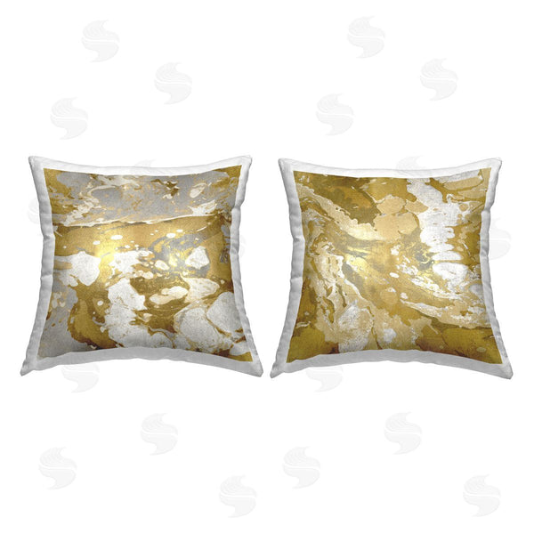 stupell industries Danielle Carson | Modern Glam Marbled Pattern Printed Throw Pillow Set