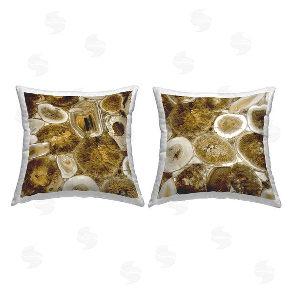 stupell industries Danielle Carson | Natural Agate Rock Crystals Printed Throw Pillow Set