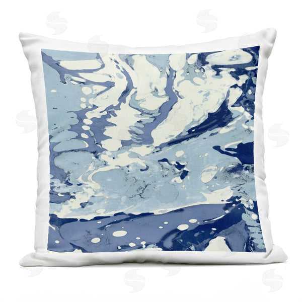 Stupell Industries Danielle Carson | Soft Blue Abstract Ripples Printed Throw Pillow