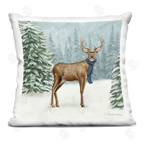 stupell industries Danielle Murray | Christmas Critters Reindeer Printed Throw Pillow