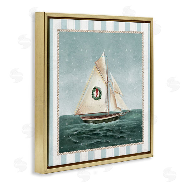Stupell Industries Danielle Murray | Festive Winter Sailboat