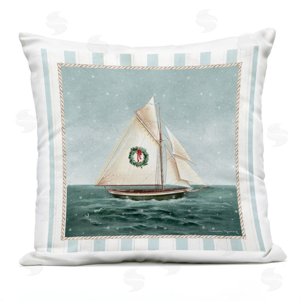 Stupell Industries Danielle Murray | Festive Winter Sailboat Printed Throw Pillow