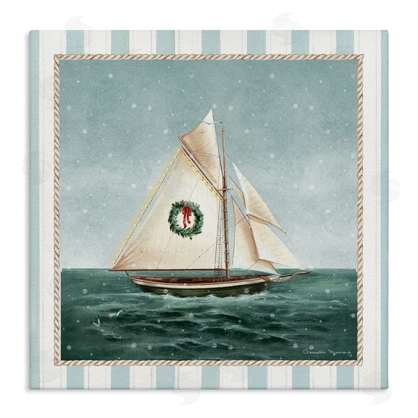 stupell industries Danielle Murray | Festive Winter Sailboat