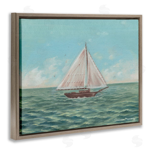 Stupell Industries Danielle Murray | Green Toned Classic Sailboat