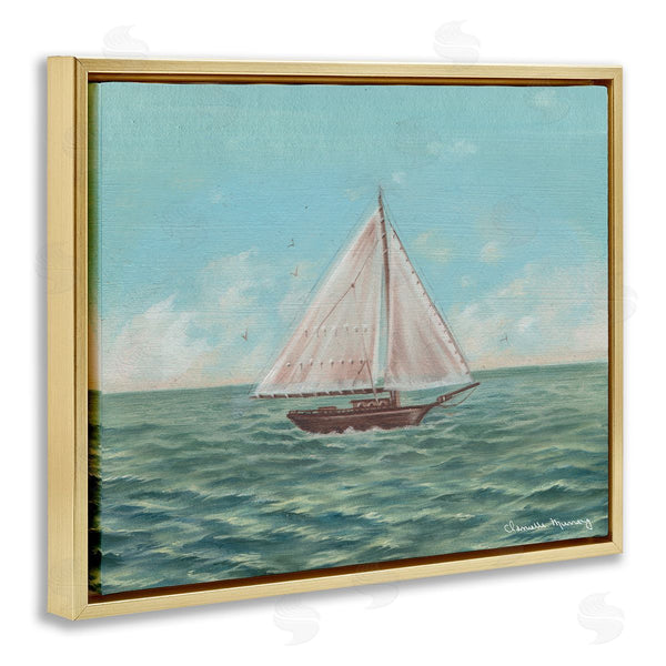 Stupell Industries Danielle Murray | Green Toned Classic Sailboat