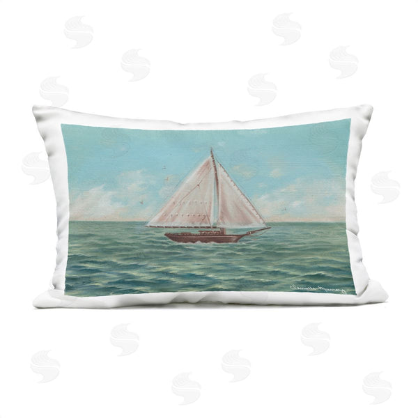 Stupell Industries Danielle Murray | Green Toned Classic Sailboat Printed Throw Pillow
