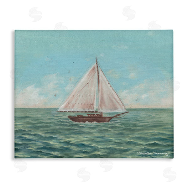 stupell industries Danielle Murray | Green Toned Classic Sailboat