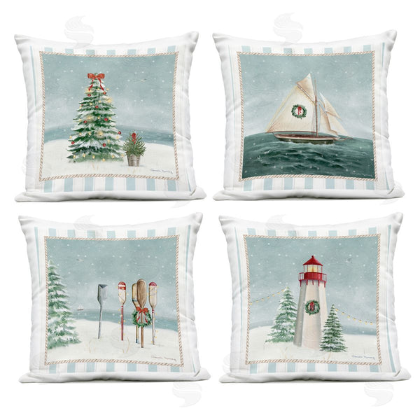 Stupell Industries Danielle Murray | Nautical Christmas Scenes Printed Throw Pillow Set