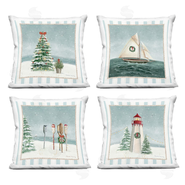 stupell industries Danielle Murray | Nautical Christmas Scenes Printed Throw Pillow Set