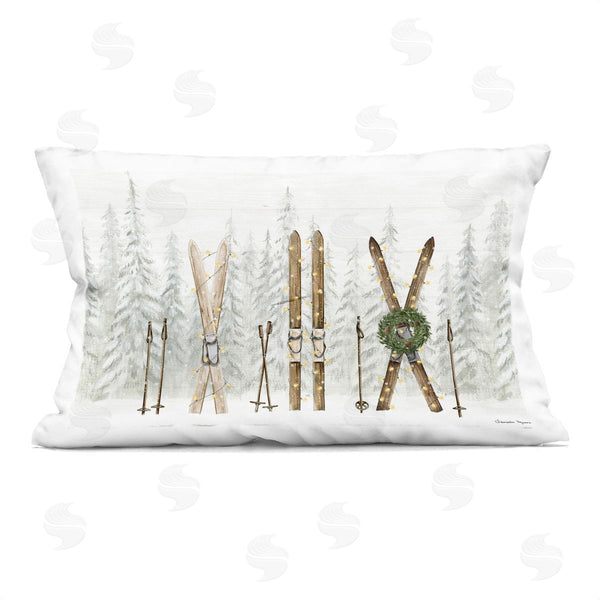 stupell industries Danielle Murray | Pine Lodge Ski Motif Printed Throw Pillow