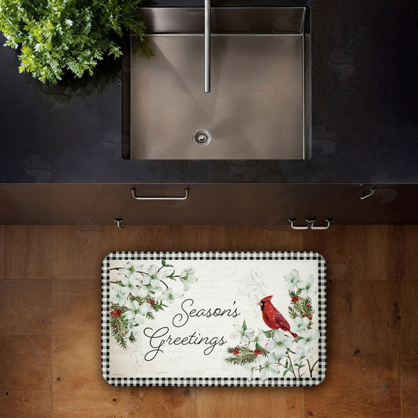 Stupell Industries Danielle Murray | Winter Cardinals & Dogwood Anti-Fatigue Mat