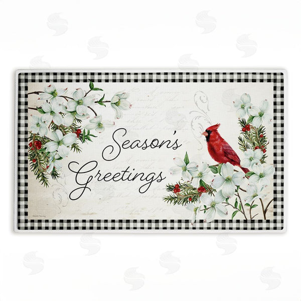 stupell industries Danielle Murray | Winter Cardinals & Dogwood Plush Bath Mat