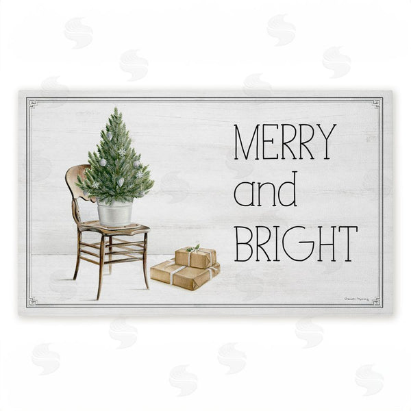 stupell industries Danielle Murray | Winter In Aspen Merry & Bright Non-Woven Door Mat