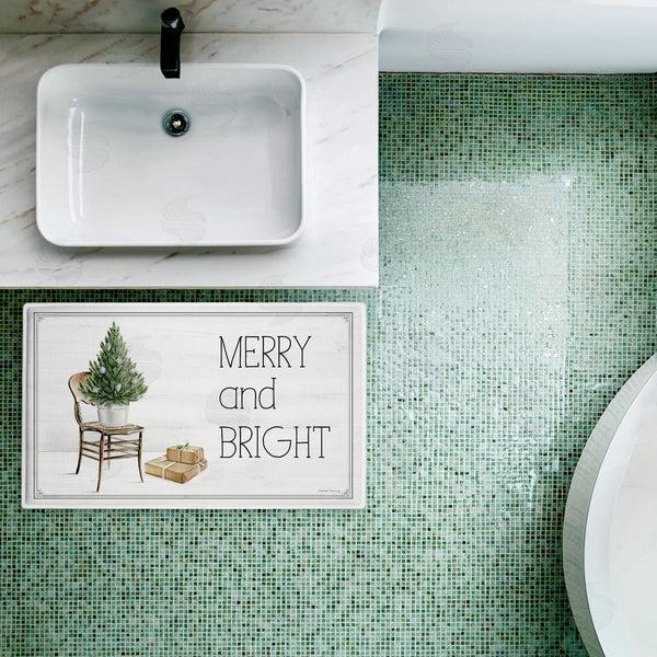 Stupell Industries Danielle Murray | Winter In Aspen Merry & Bright Plush Bath Mat