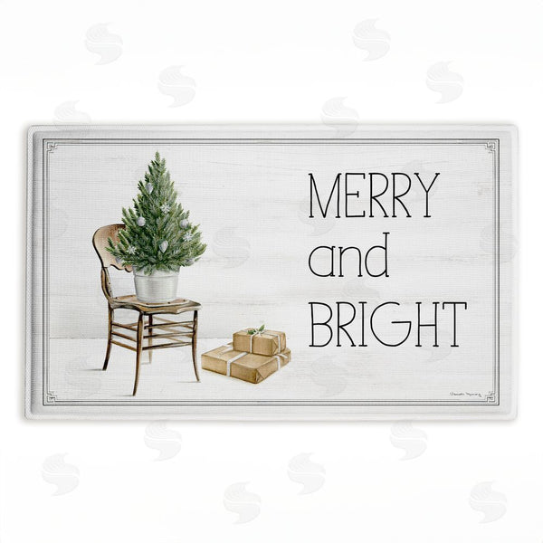 stupell industries Danielle Murray | Winter In Aspen Merry & Bright Plush Bath Mat