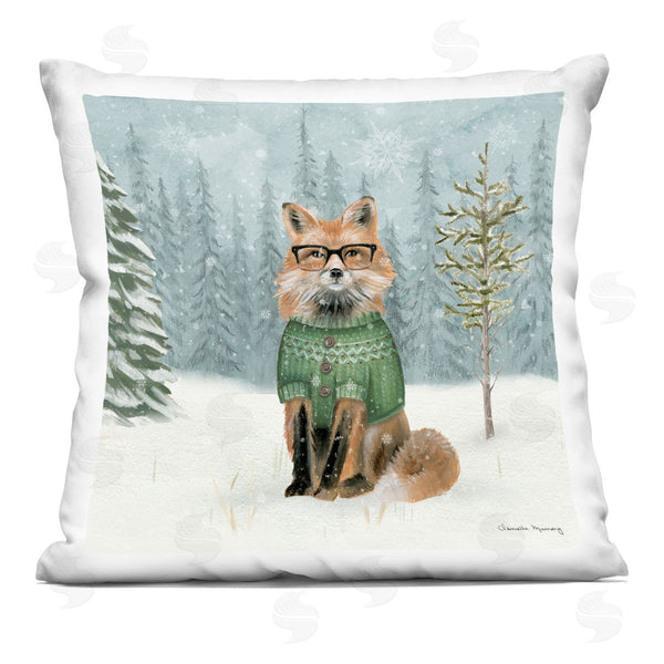stupell industries Danielle Murray | Winter Woodland Fox Printed Throw Pillow