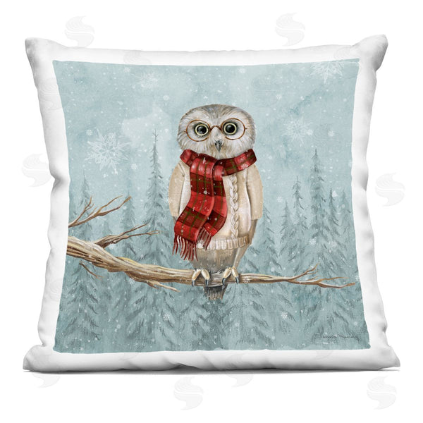 stupell industries Danielle Murray | Winter Woodland Owl Printed Throw Pillow