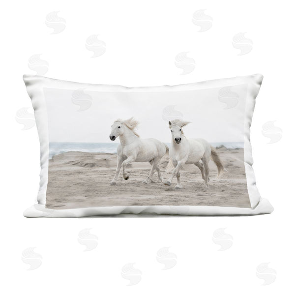 Stupell Industries Danita Delimont | Beach Running Horses Printed Throw Pillow