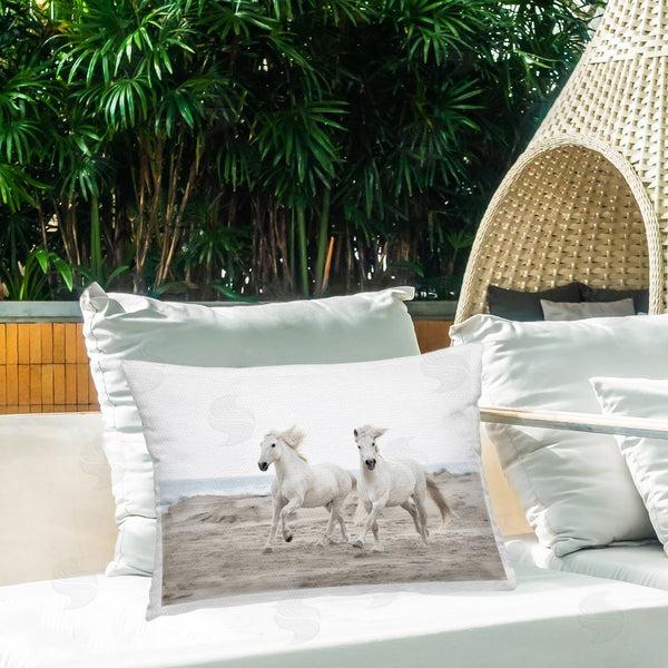 Stupell Industries Danita Delimont | Beach Running Horses Printed Throw Pillow