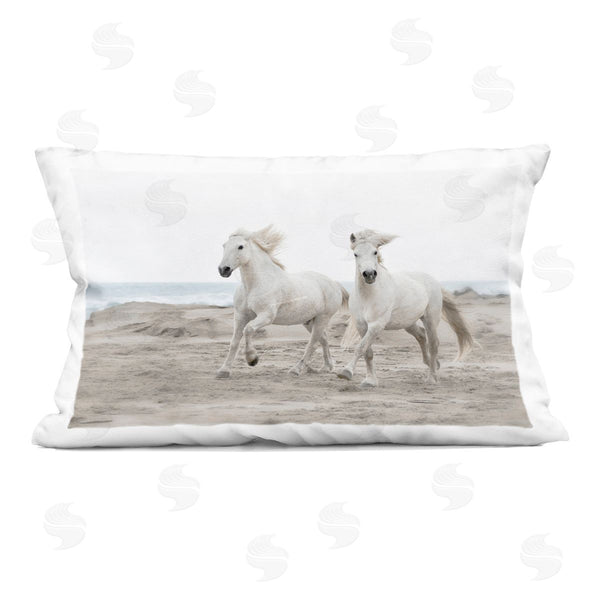 stupell industries Danita Delimont | Beach Running Horses Printed Throw Pillow