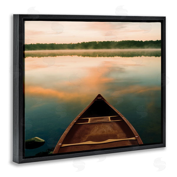 Stupell Industries Danita Delimont | Canoe On Lake Warm Sunrise