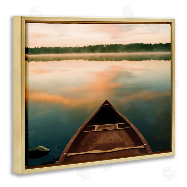 Stupell Industries Danita Delimont | Canoe On Lake Warm Sunrise