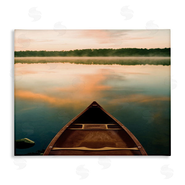 stupell industries Danita Delimont | Canoe on Lake Warm Sunrise