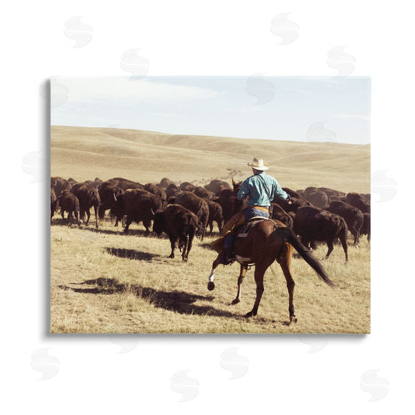 stupell industries Danita Delimont | Cowboy & Cattle in Desert Wall Art