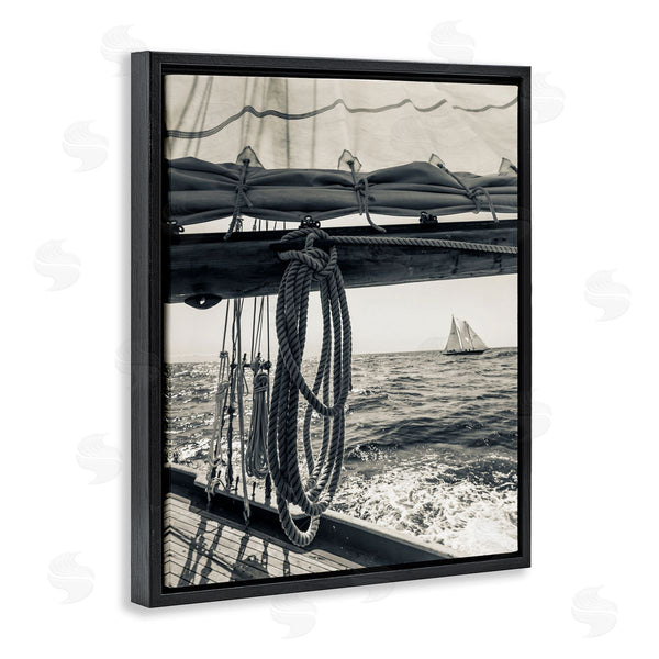 Stupell Industries Danita Delimont | Ocean Sail Tie Line Vintage Ship Muted Photography Wall Art