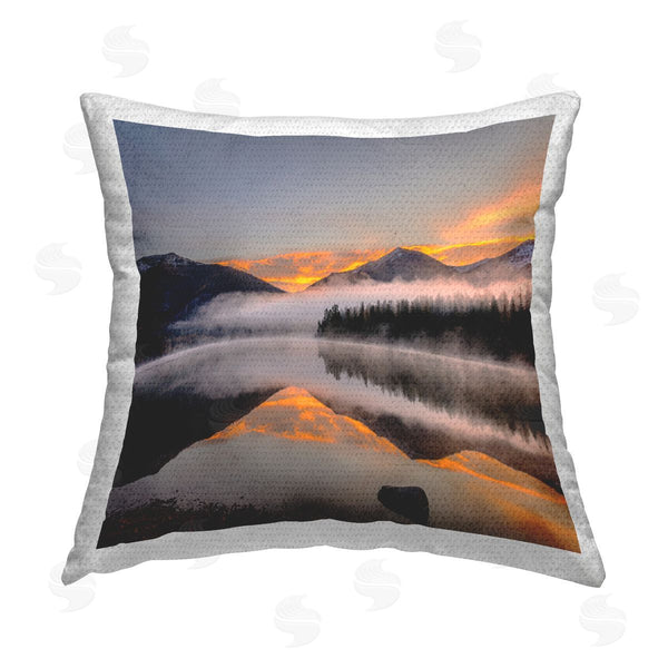 Stupell Industries Danita Delimont | Orange Sunset Lake Reflection Printed Throw Pillow