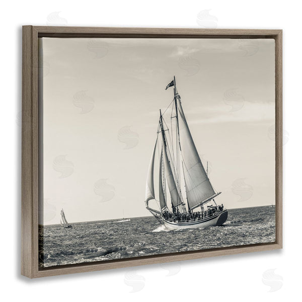 Stupell Industries Danita Delimont | Ship At Full Sail Crowded Boat Nautical Photography Wall Art