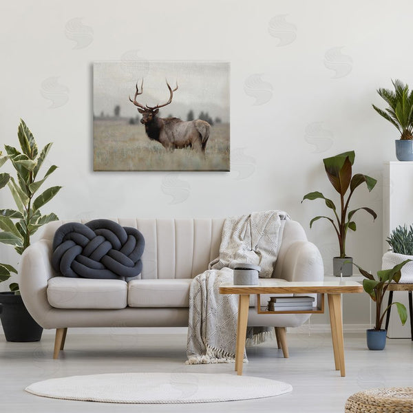 Stupell Industries Danita Delimont | Tranquil Elk Deer Grazing Rural Farmland Field Wall Art