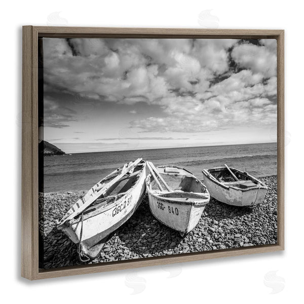 Stupell Industries Danita Delimont | Vintage Rowboats On Rocky Beach Shore Nautical Photography Wall Art