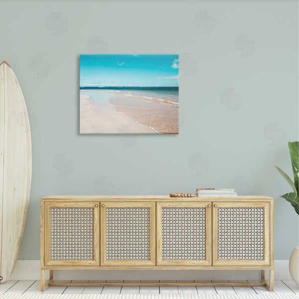 Stupell Industries Danita Delimont | Vivid Blue Panoramic Sky Sandy Beach Coast Wall Art